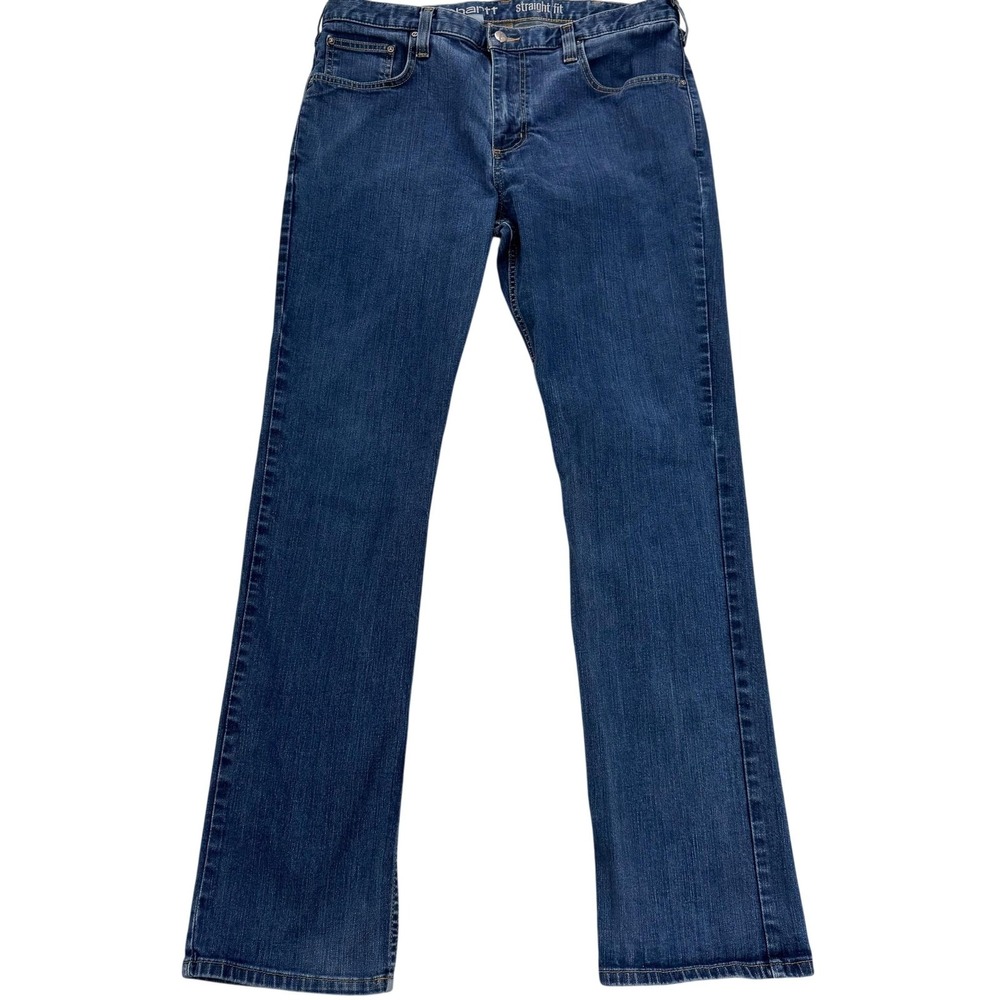 Carhartt Jeans Men 36x34 Blue Rugged Flex Slim Tapered Denim Outdoor Work 102807
